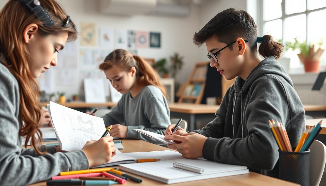 Structured study materials and learning resources on a desk
